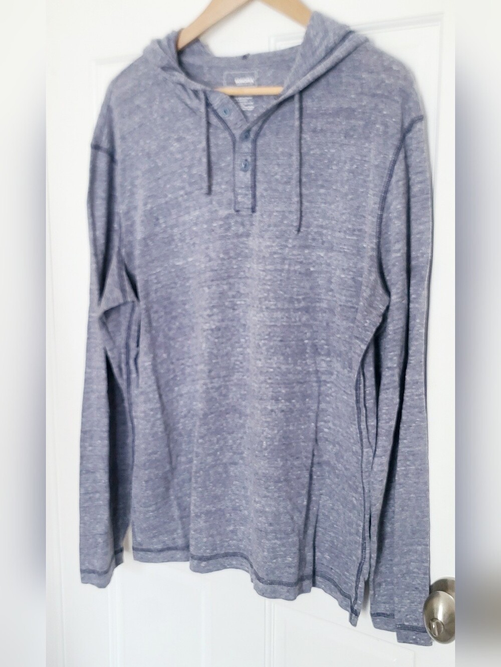 Blue Slub cotton blend hoodie from Sonoma Goods for life Women's Size Lg